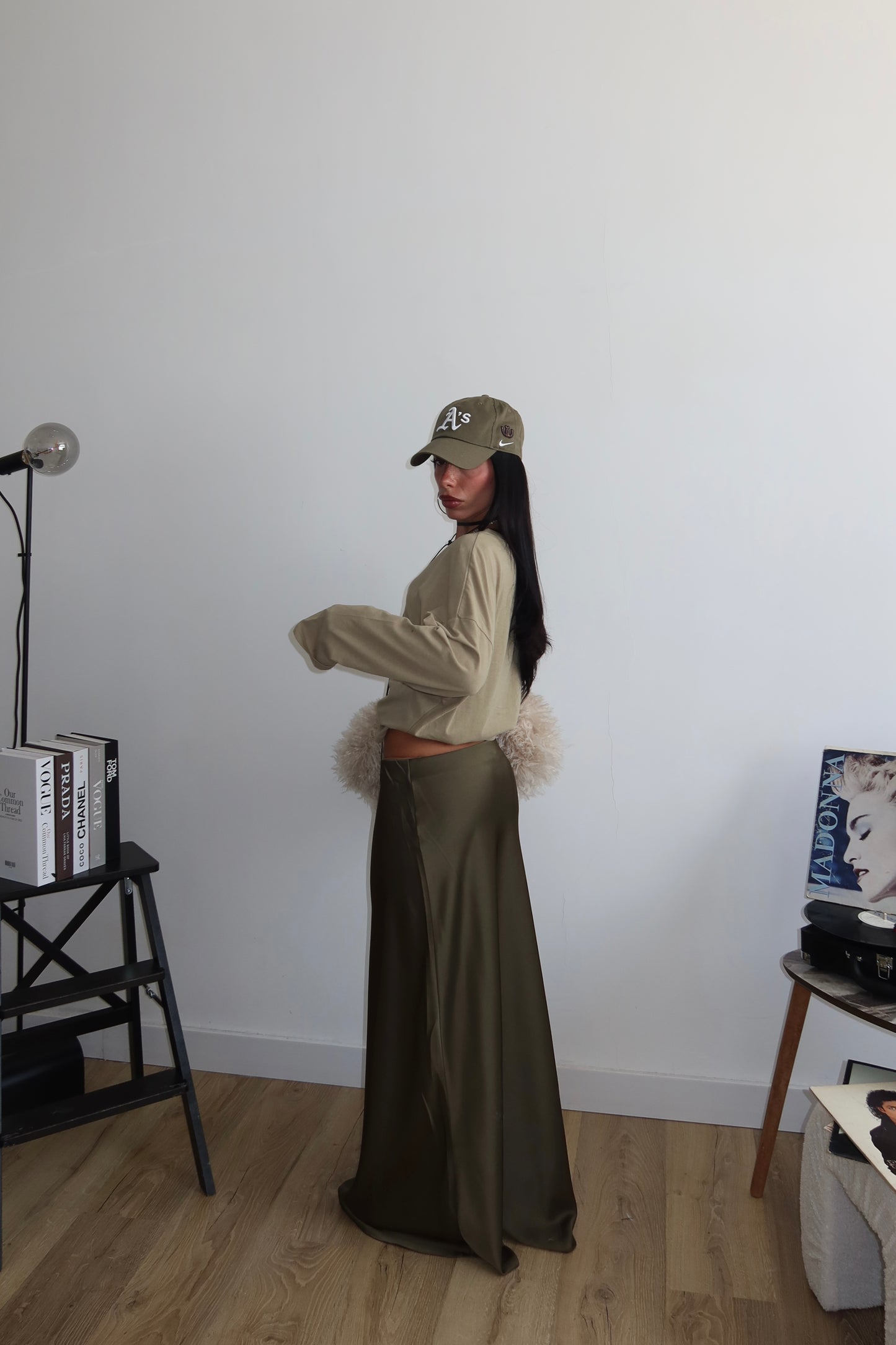 Longuette IN RASO verde militare