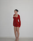 Dress FAKE COPRISPALLE PAILLETTES rosso