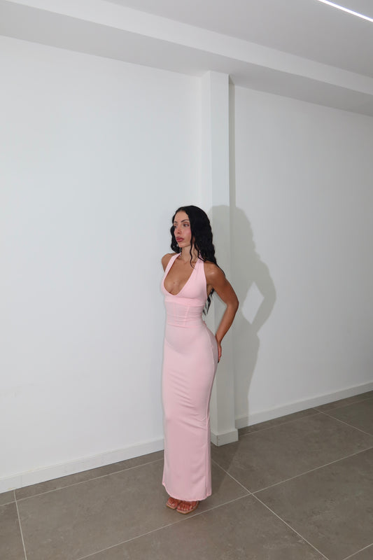 LongDress FAKE CORSET rosa