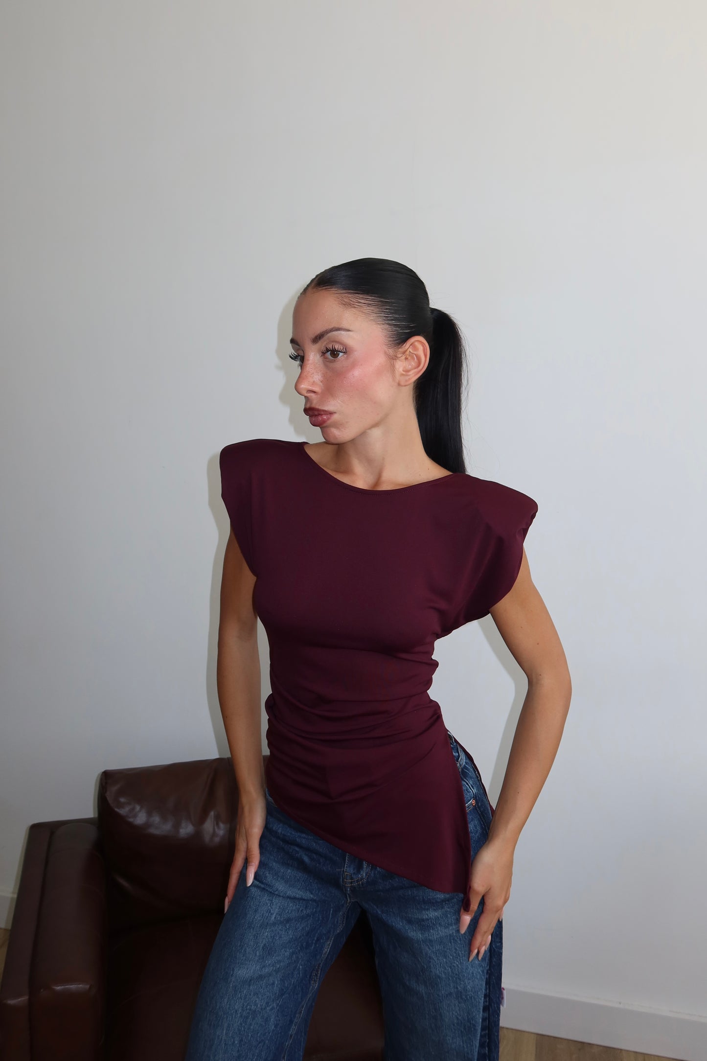 Maglia ASYMMETRIC wine