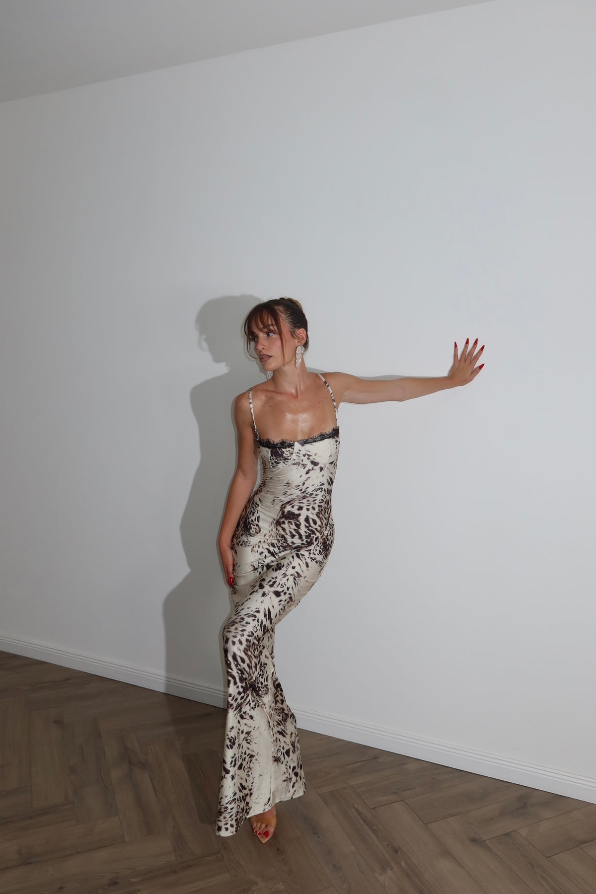LongDress ACQUAMARINE animalier choco/bianco
