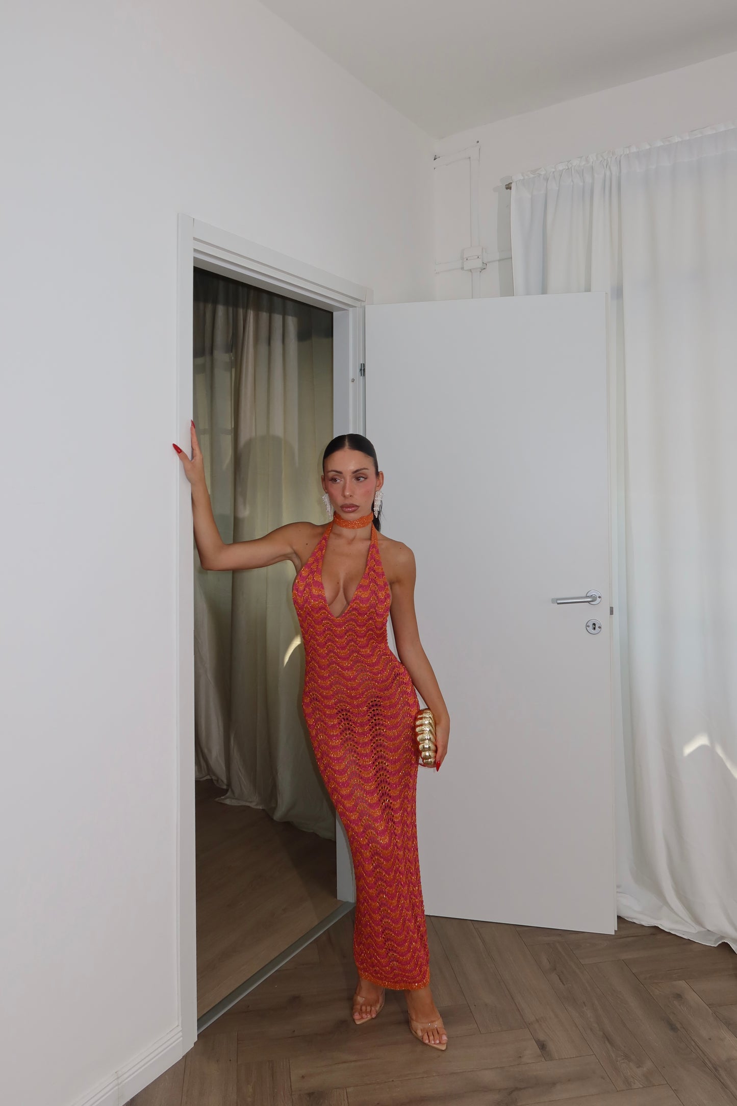 LongDress MANDY arancio/rosa