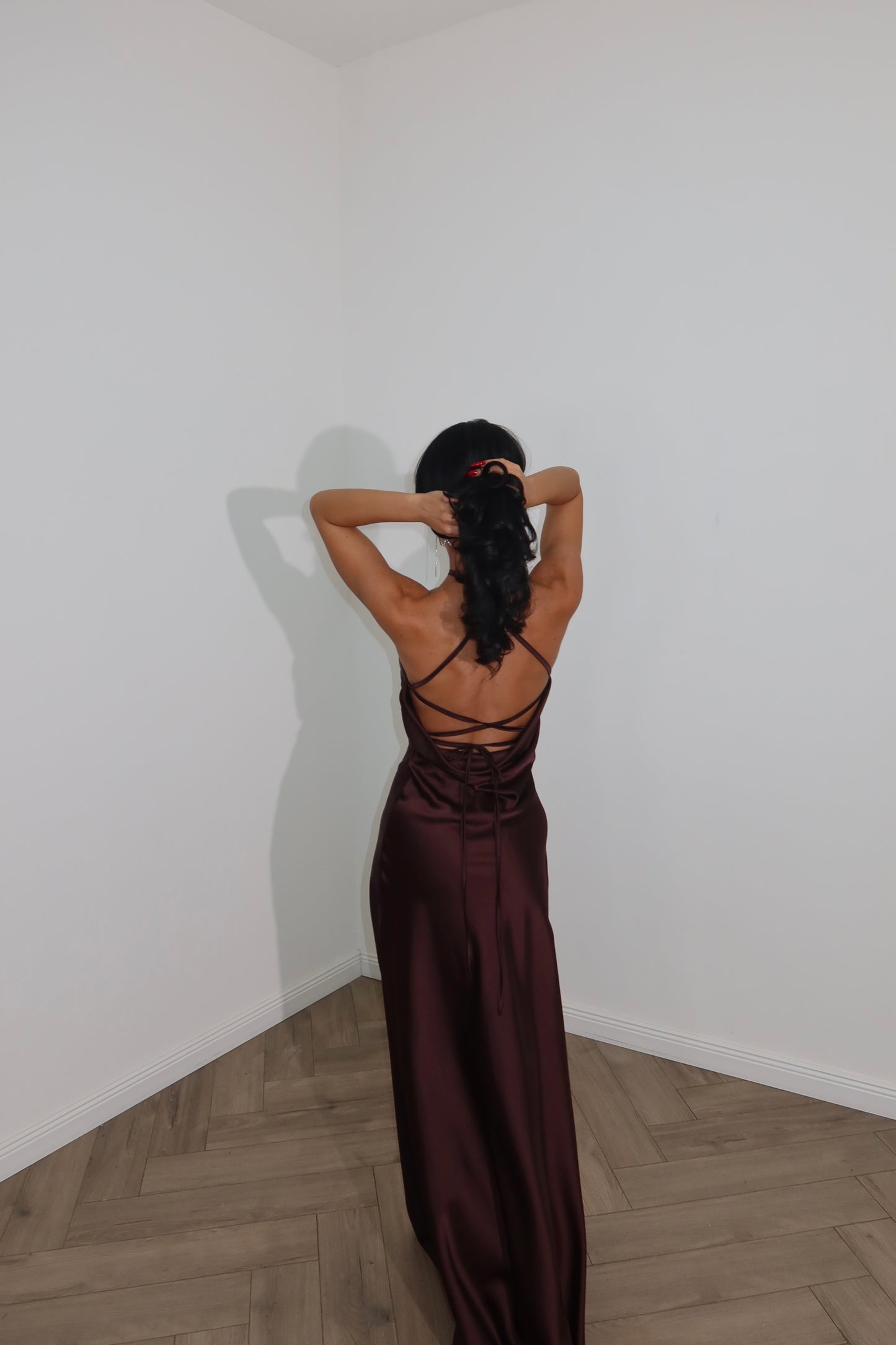 LongDress DIVINITÀ RASO choco
