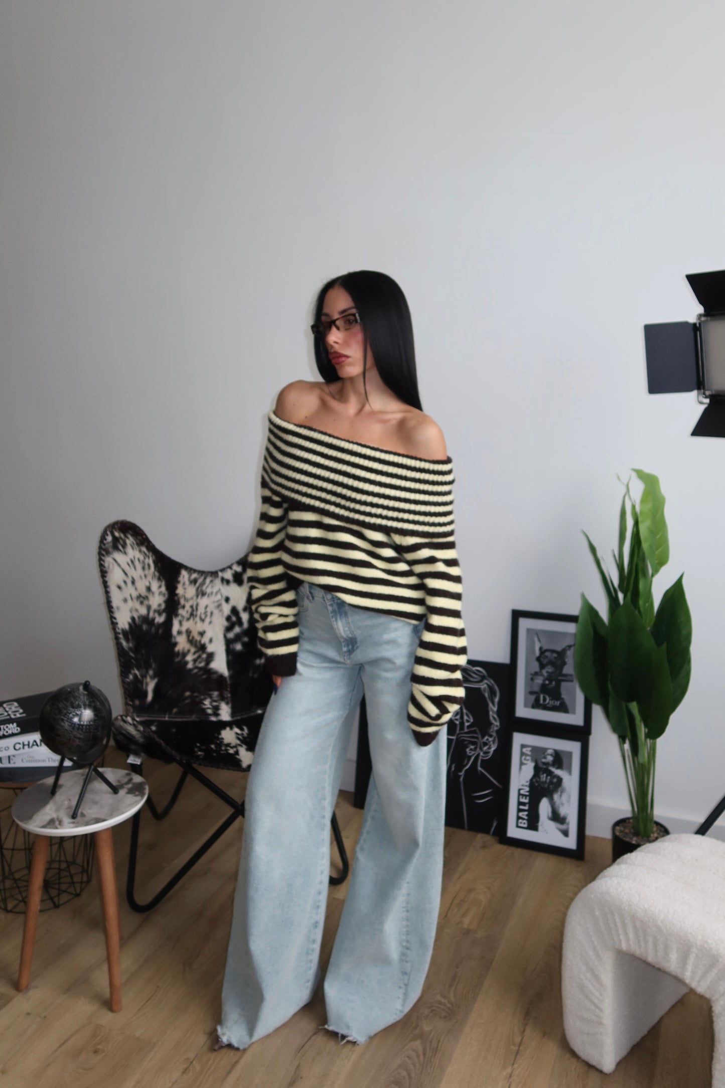 Maglione ELLY A RIGHE giallo