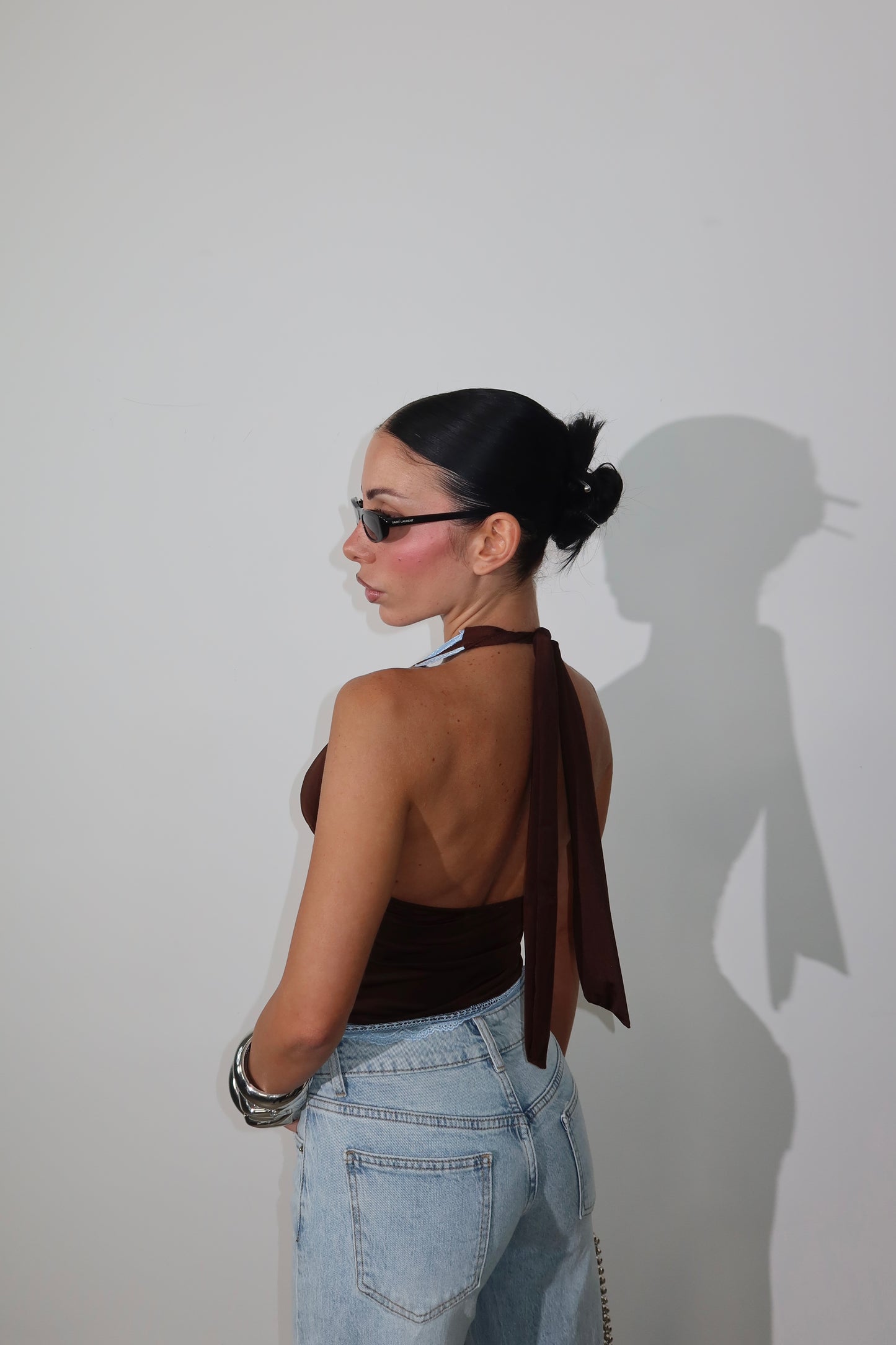 Top CONNY choco/azzurro