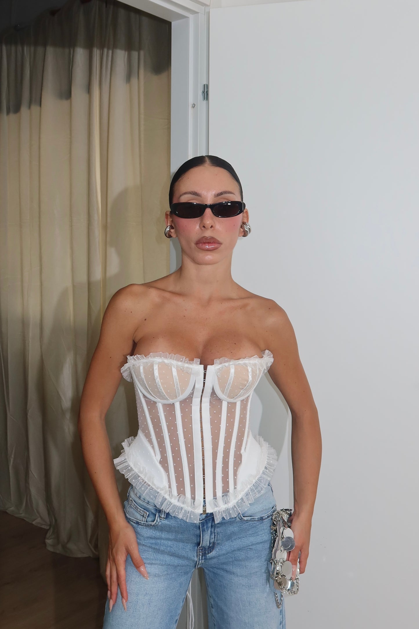 Corset VEIL POIS bianco