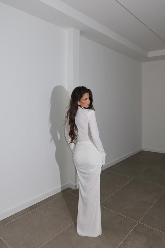 White ZARINA Long Dress