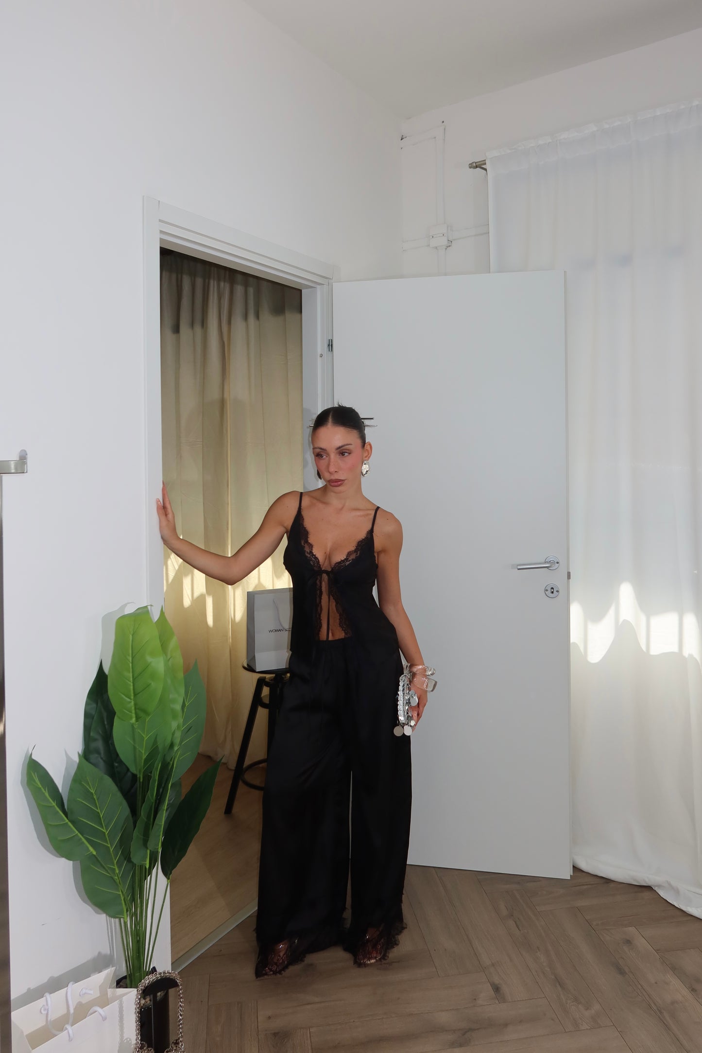 Cordset LOVER IN PIZZO nero