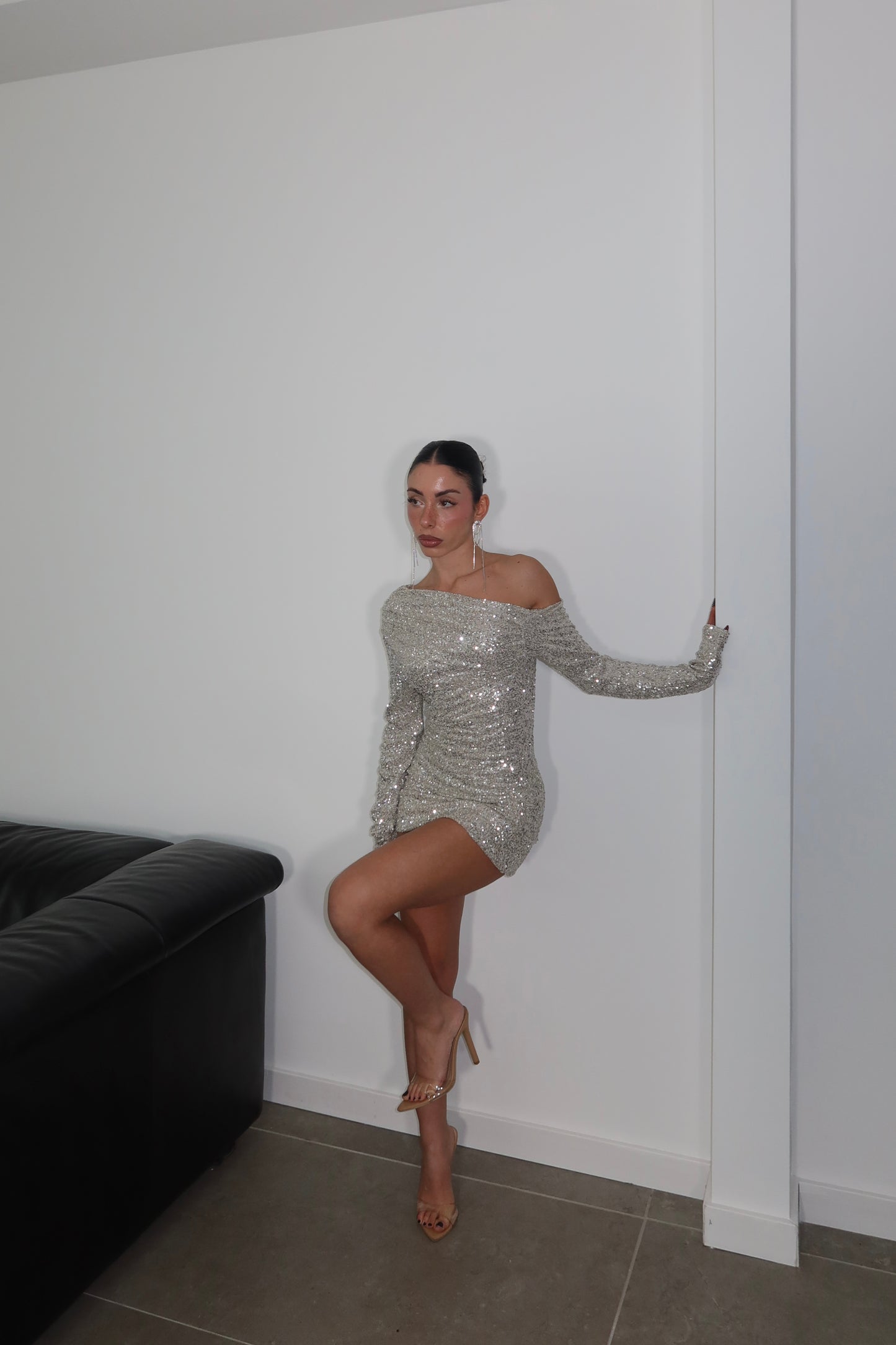 MiniDress KIM PAILLETTES champagne