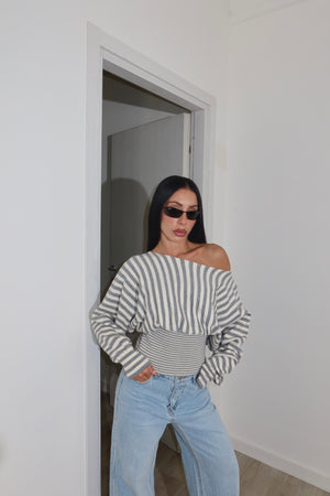 Pull MARTY grigio/bianco