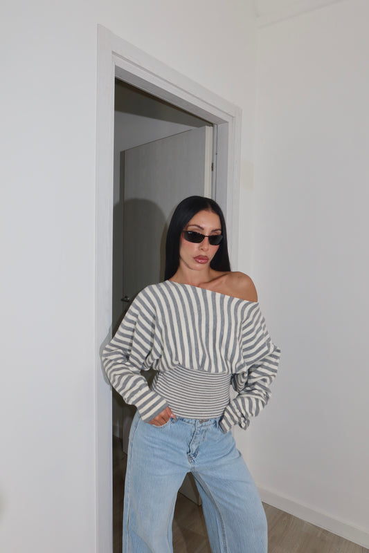 MARTY grey/white sweater