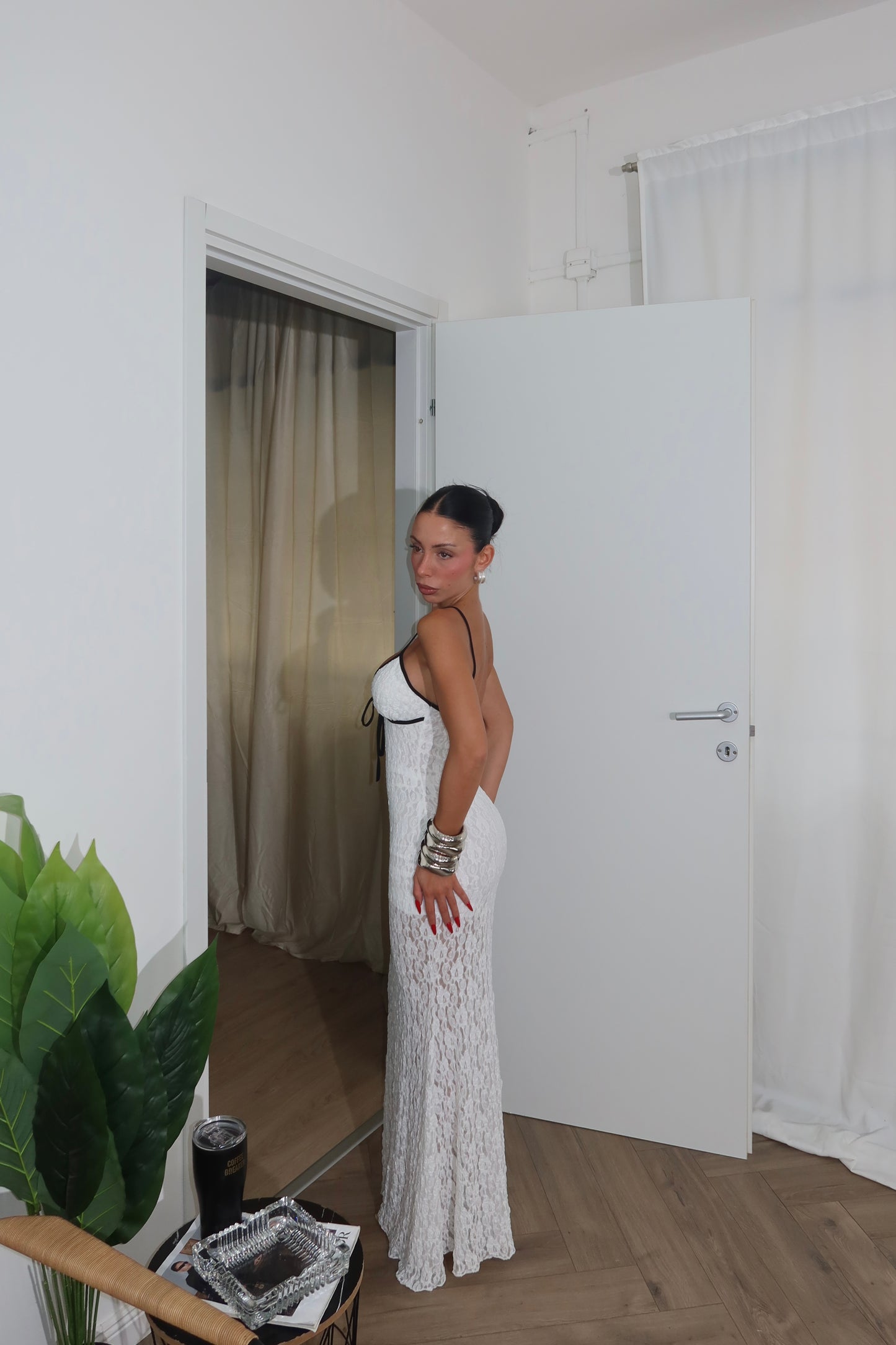 LongDress COSTA RICA BORDATO bianco
