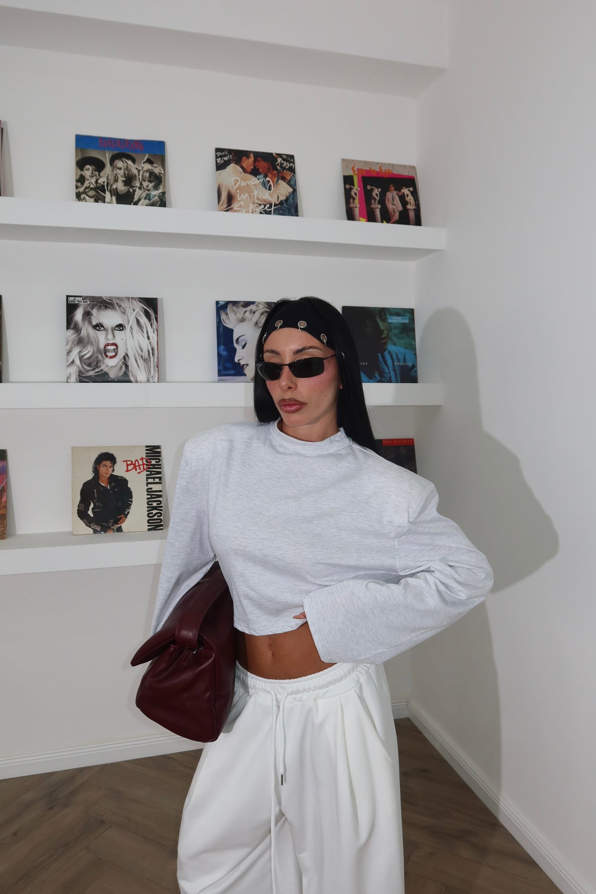 Maglia EASY CROP grigia