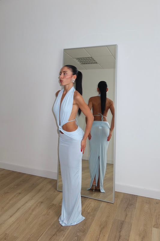 LongDress CROSS azzurro