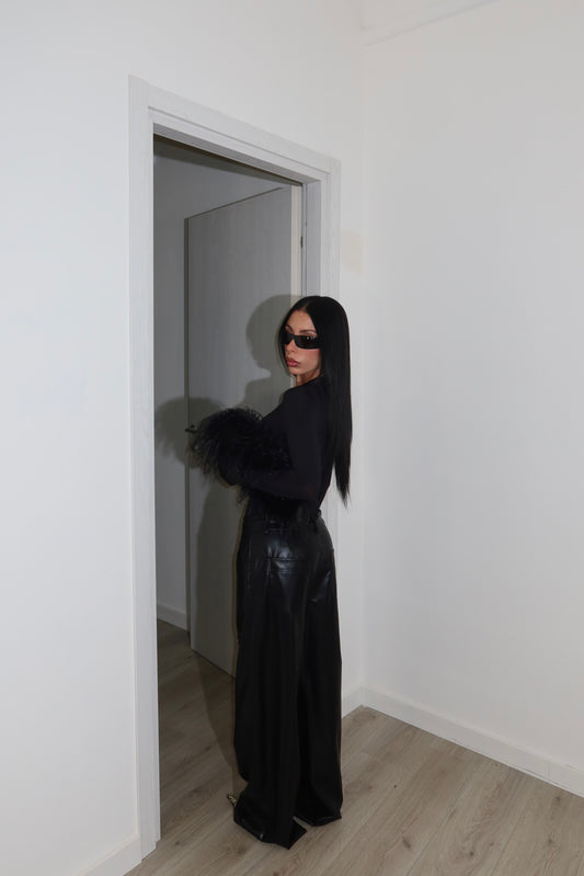 LESSY black leather pants