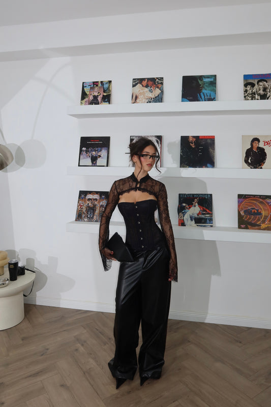 ZEVIA black leather pants