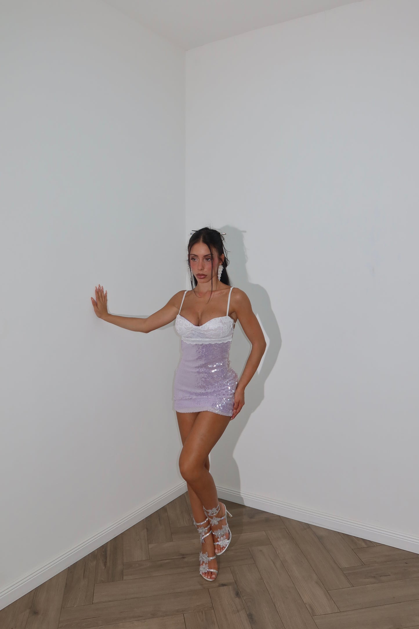 MiniDress BRA PAILLETTES lilla
