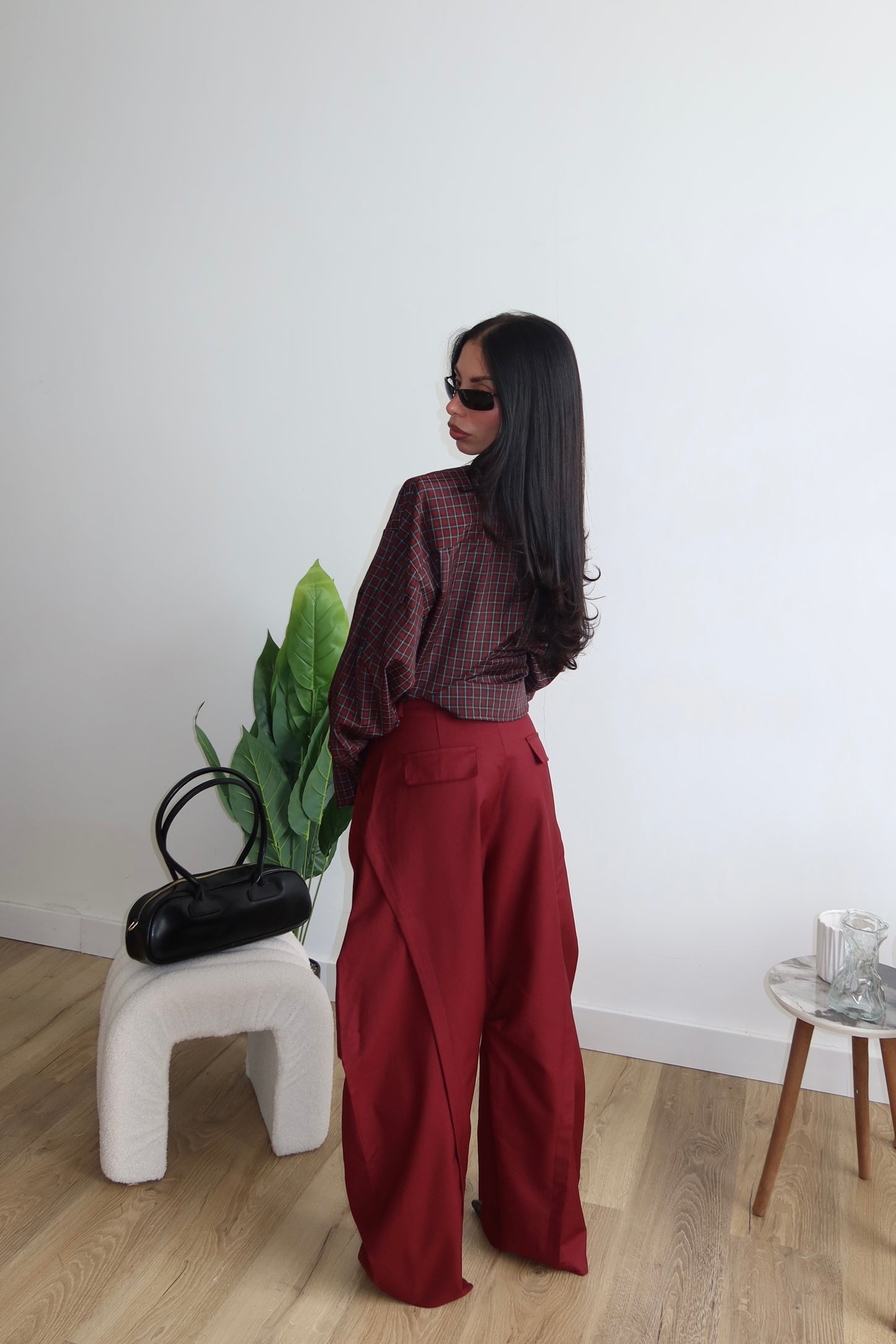 Pants MEGA BALLOON bordeaux