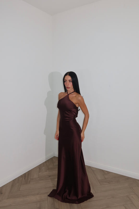 LongDress DIVINITÀ RASO choco