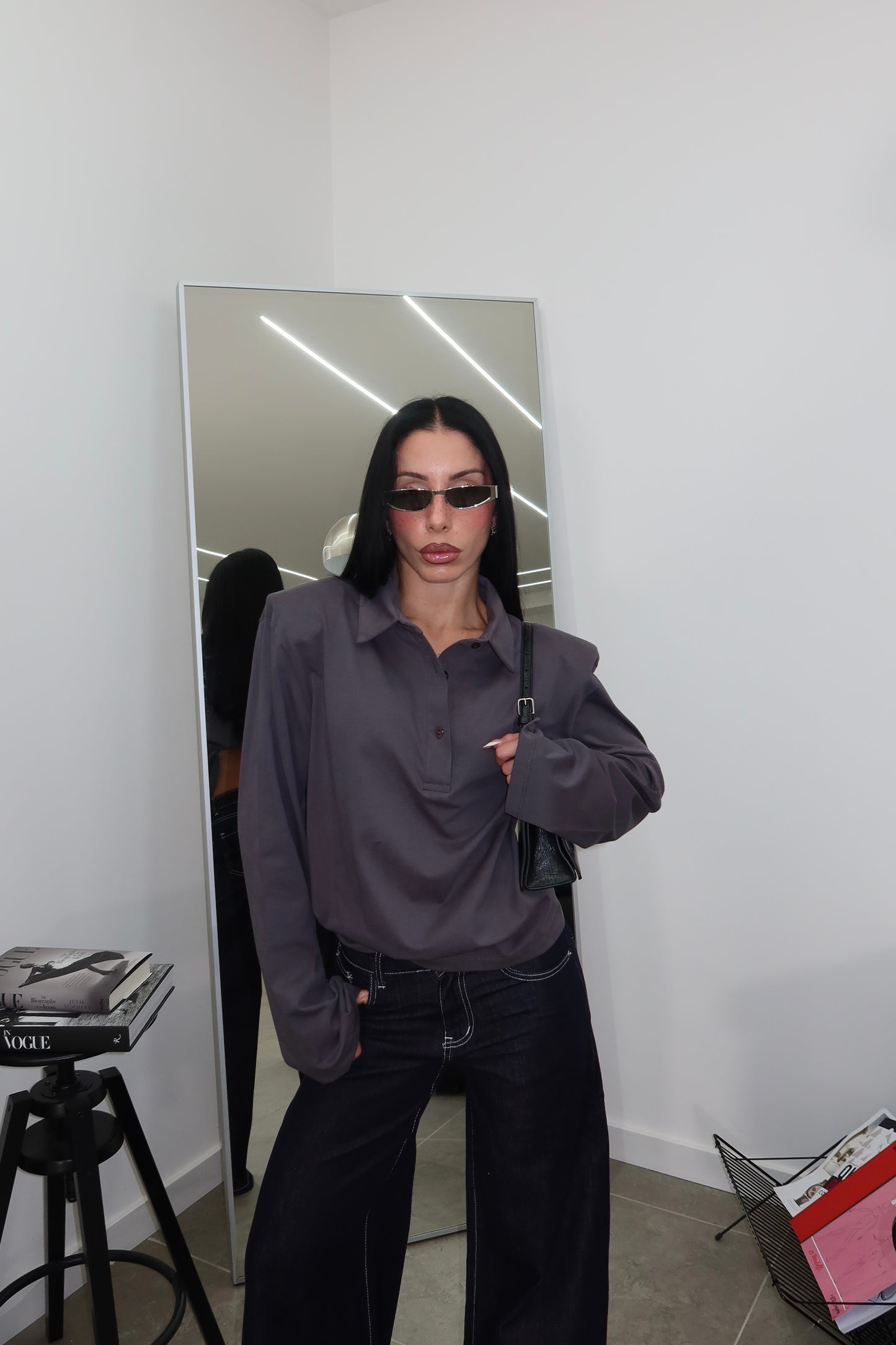 Maglia NECKBAND dark grey