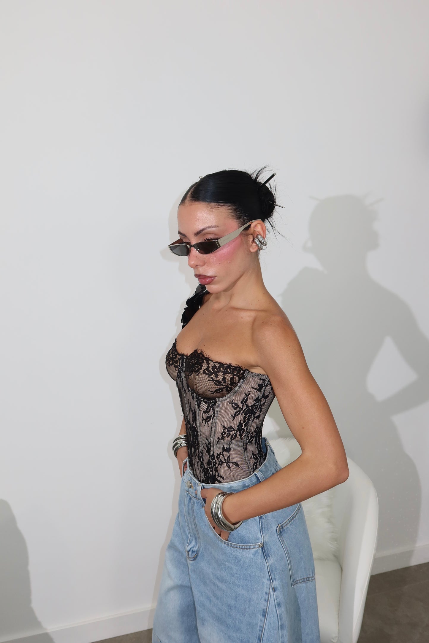Corset LILA nero/nude