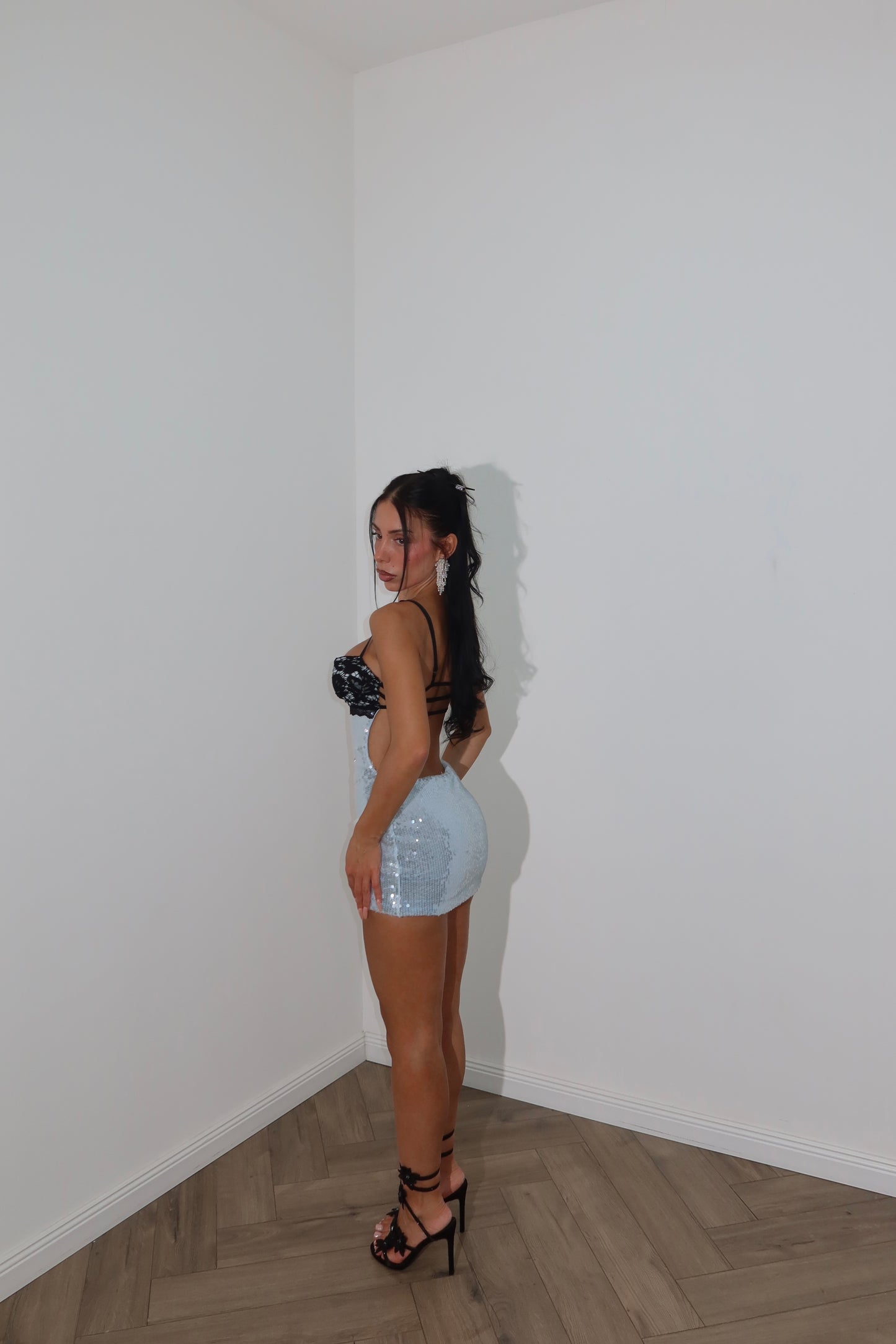 MiniDress BRA PAILLETTES azzurro