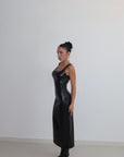 Dress FIESTA LEATHER nero