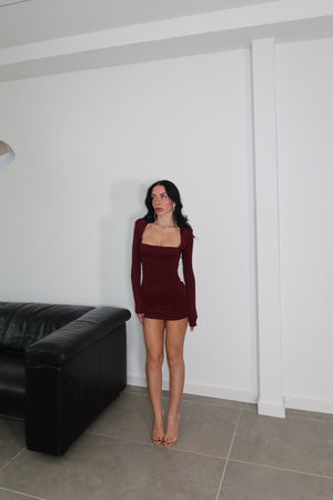 Minidress FAKE COPRISPALLE bordeaux