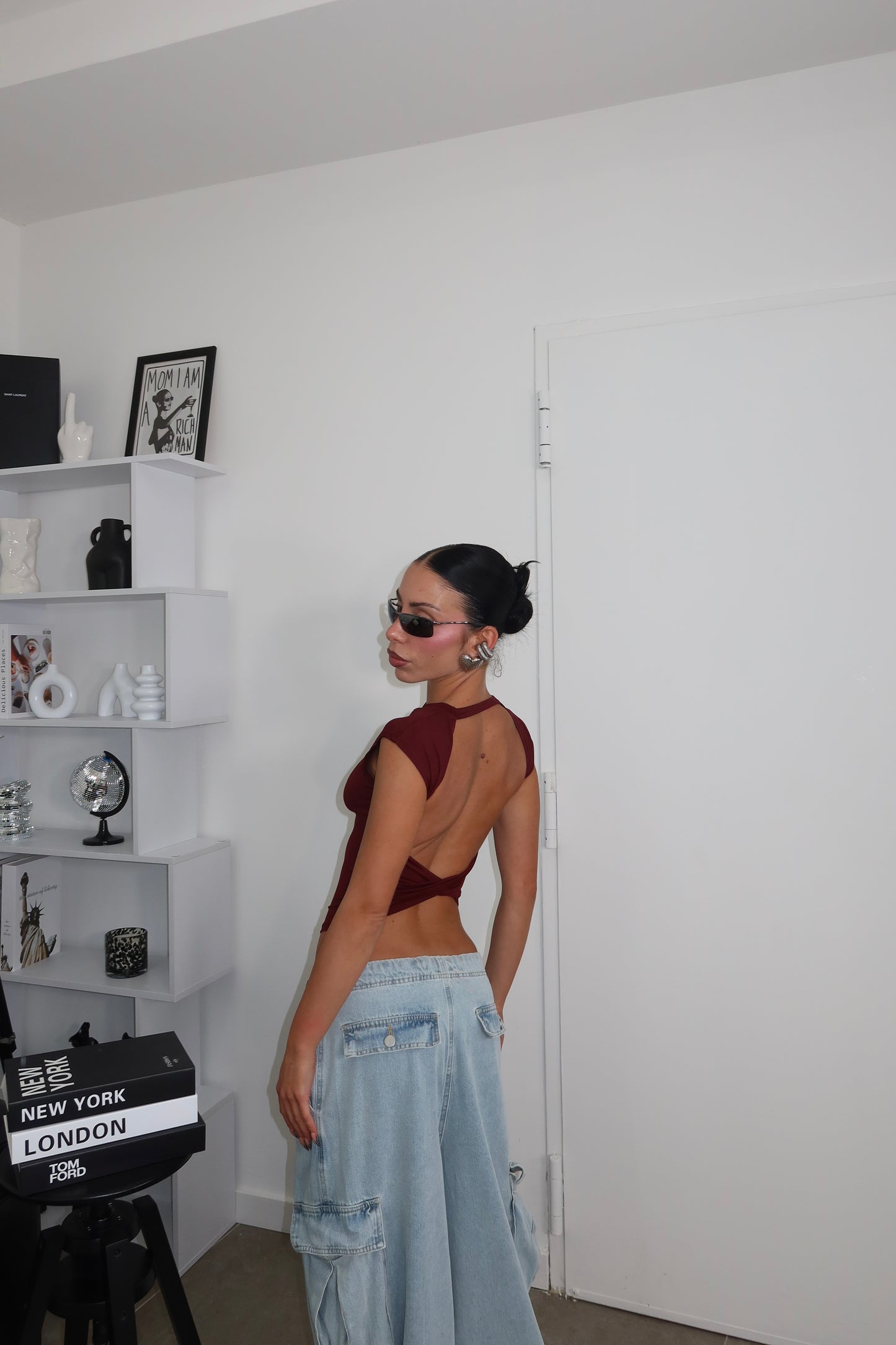 Maglia OPEN BACK bordeaux