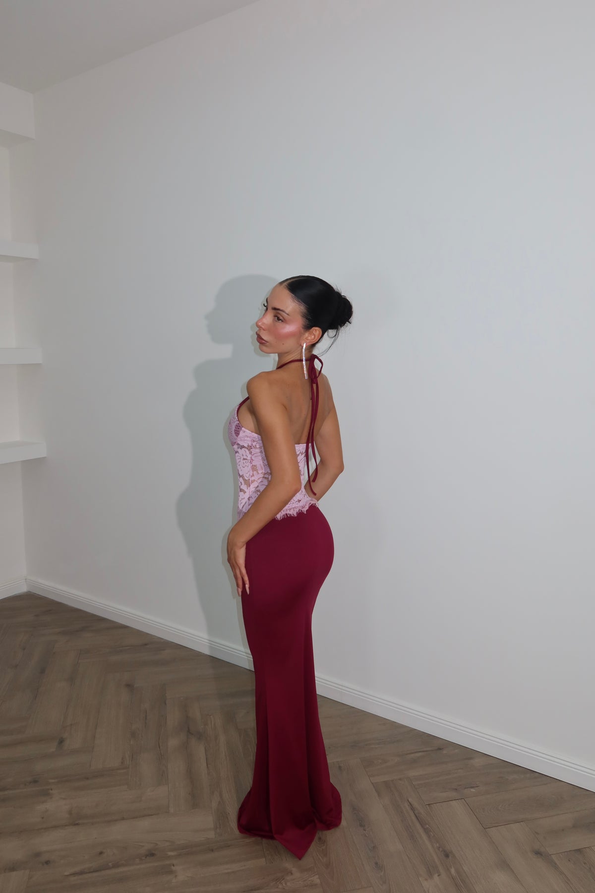LongDress STICK bordeaux/rosa