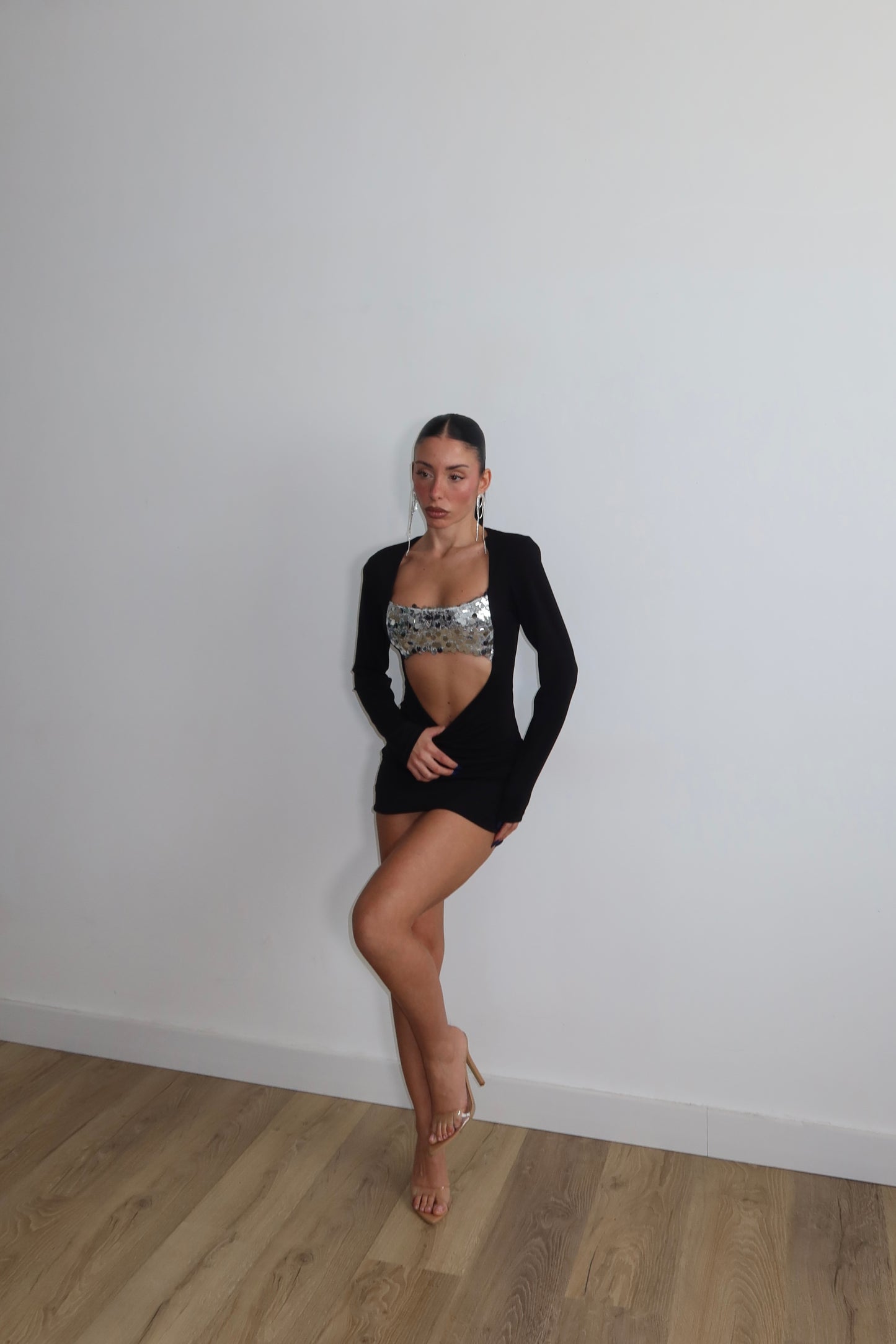 MiniDress JULIET nero/argento