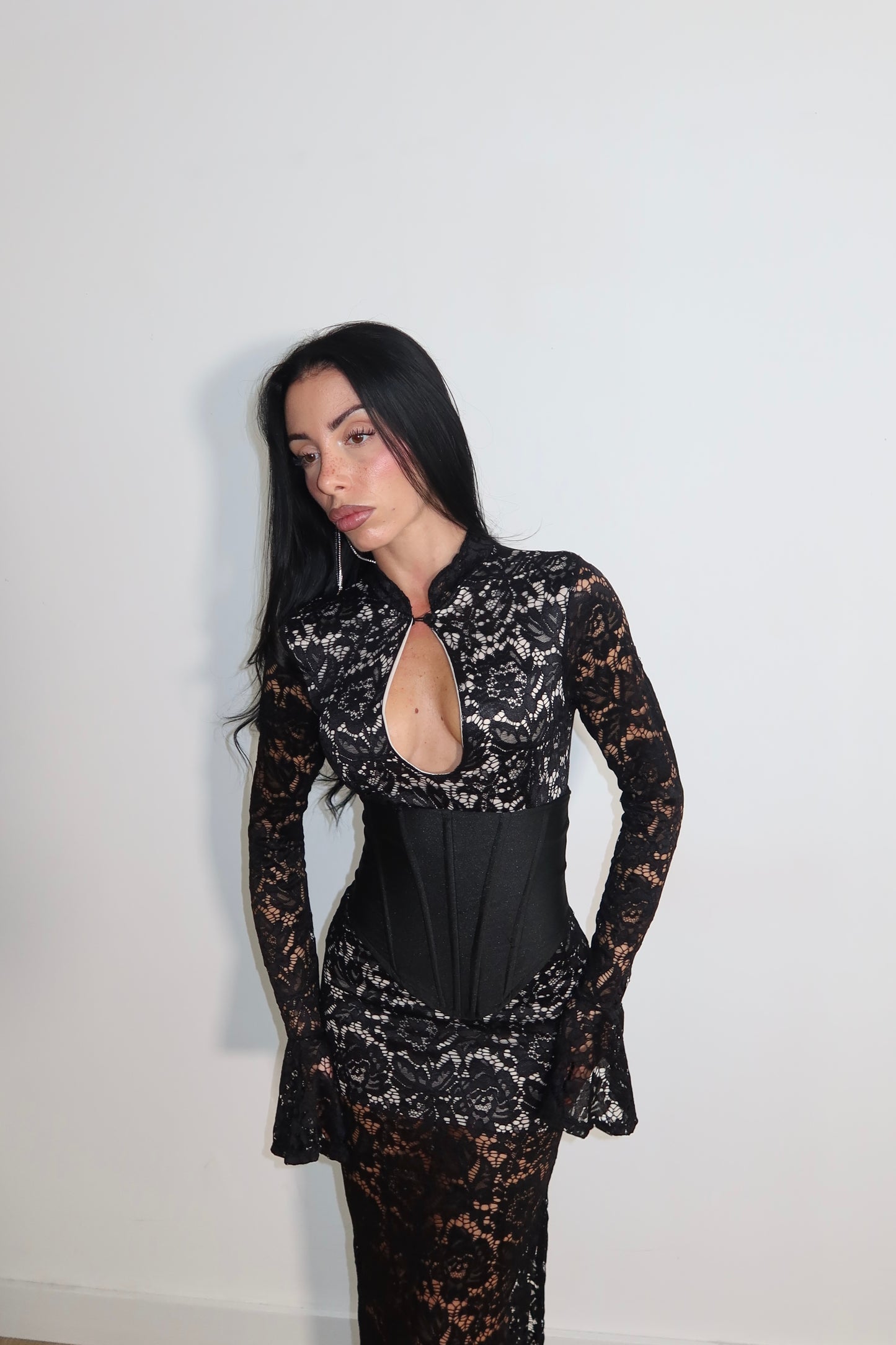 LongDress FUEGO BUSTINO nero