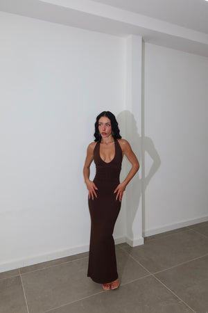 LongDress FAKE CORSET choco