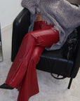 Pantalone ZAMPA PELLE rosso