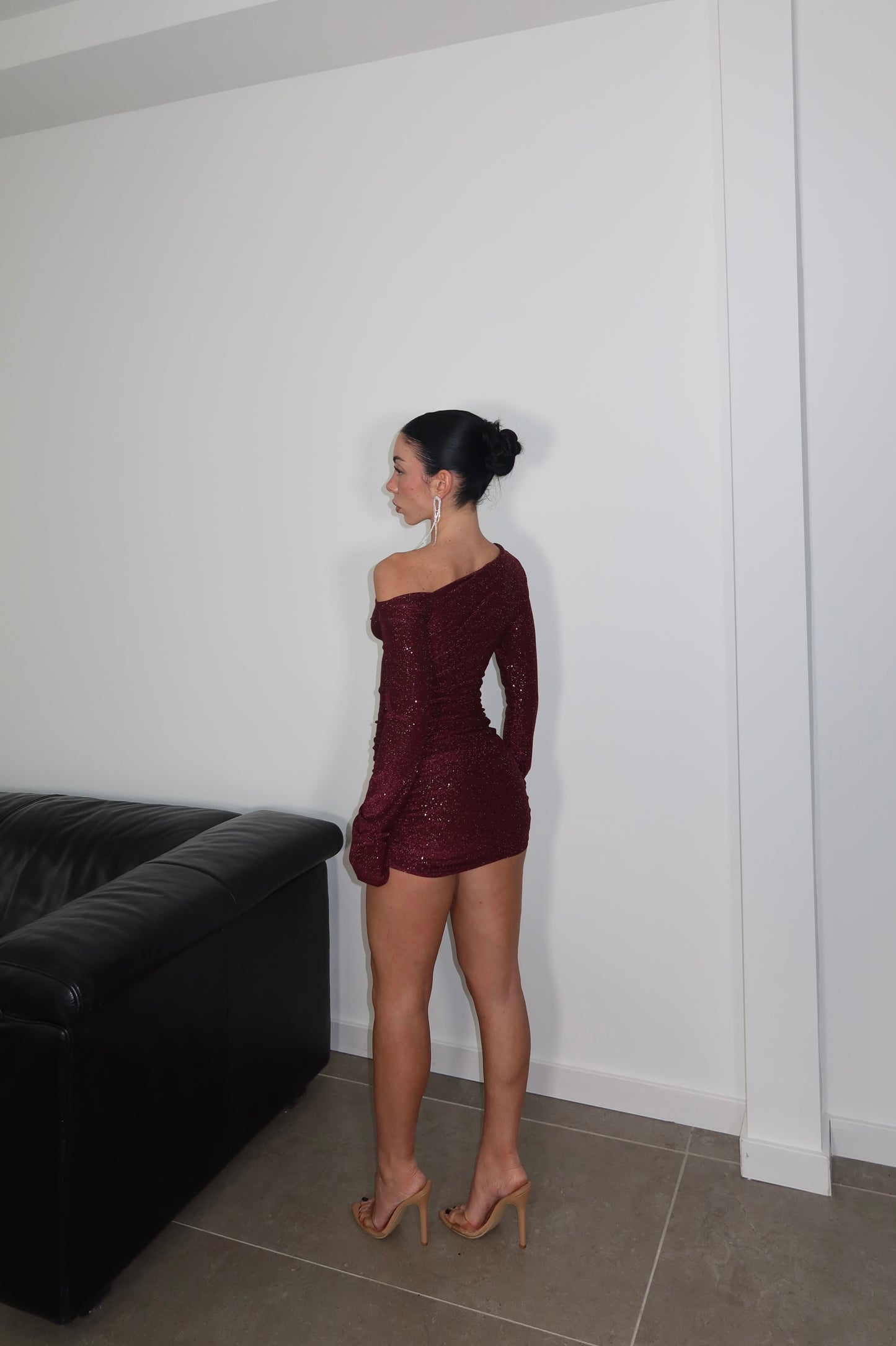 MiniDress KIM LUREX wine