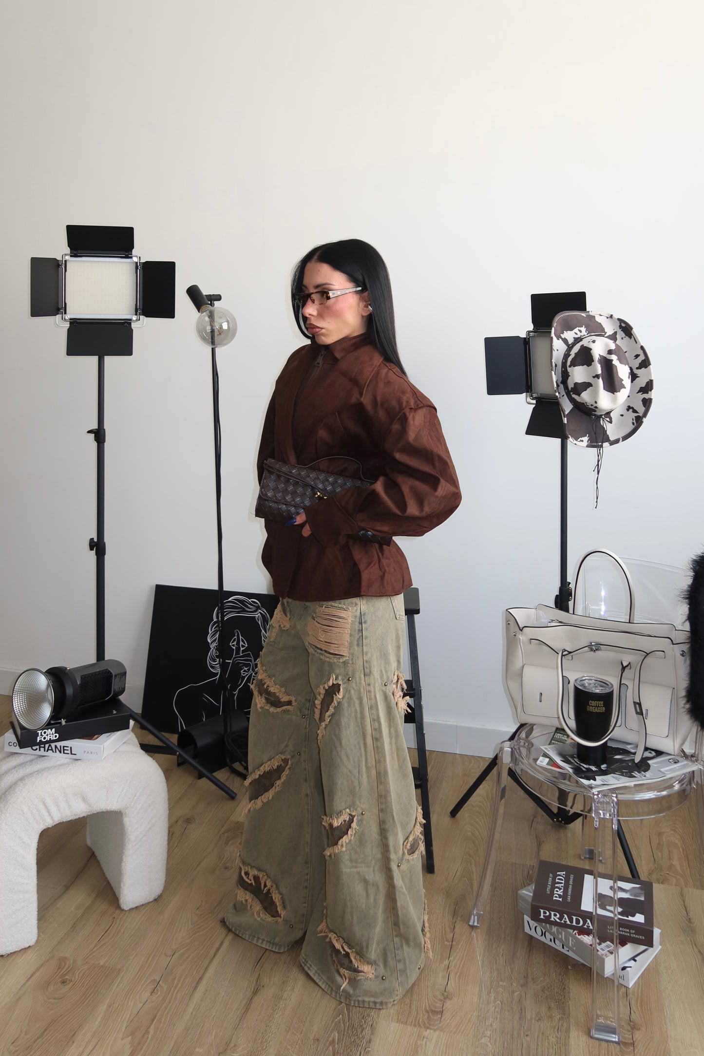 Jacket AVVITATA CAMOSCIO choco