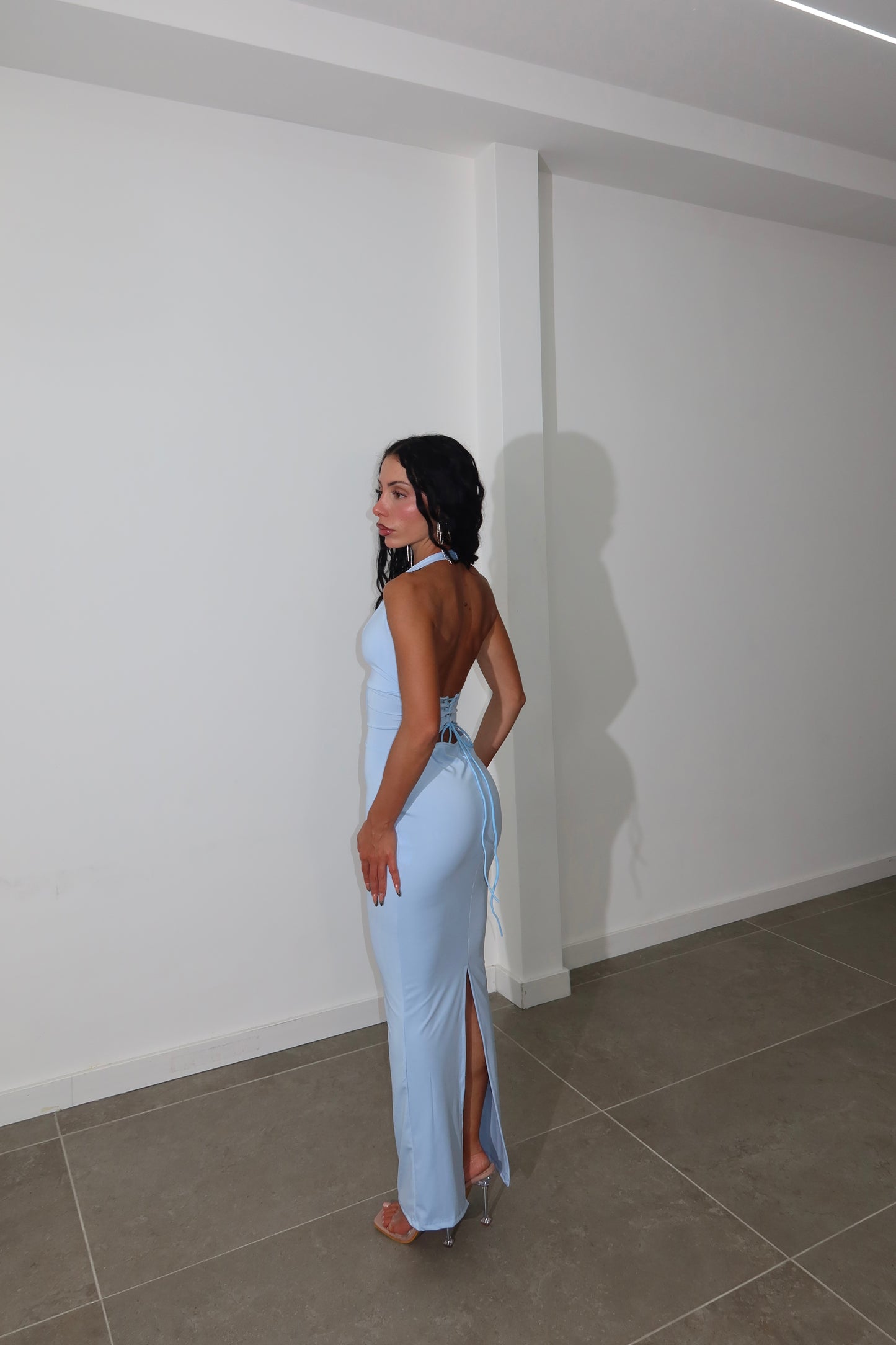 LongDress FAKE CORSET azzurro