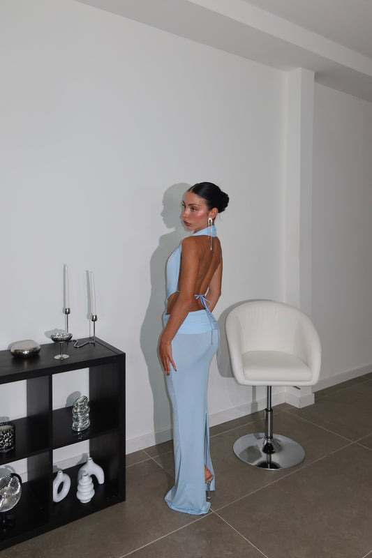 LongDress CROSS azzurro