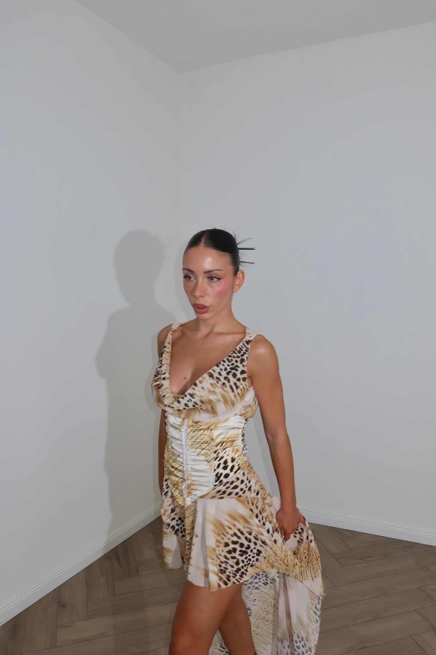LongDress QUE RICA beige/oro