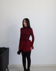 Dress LILA BALLOON bordeaux