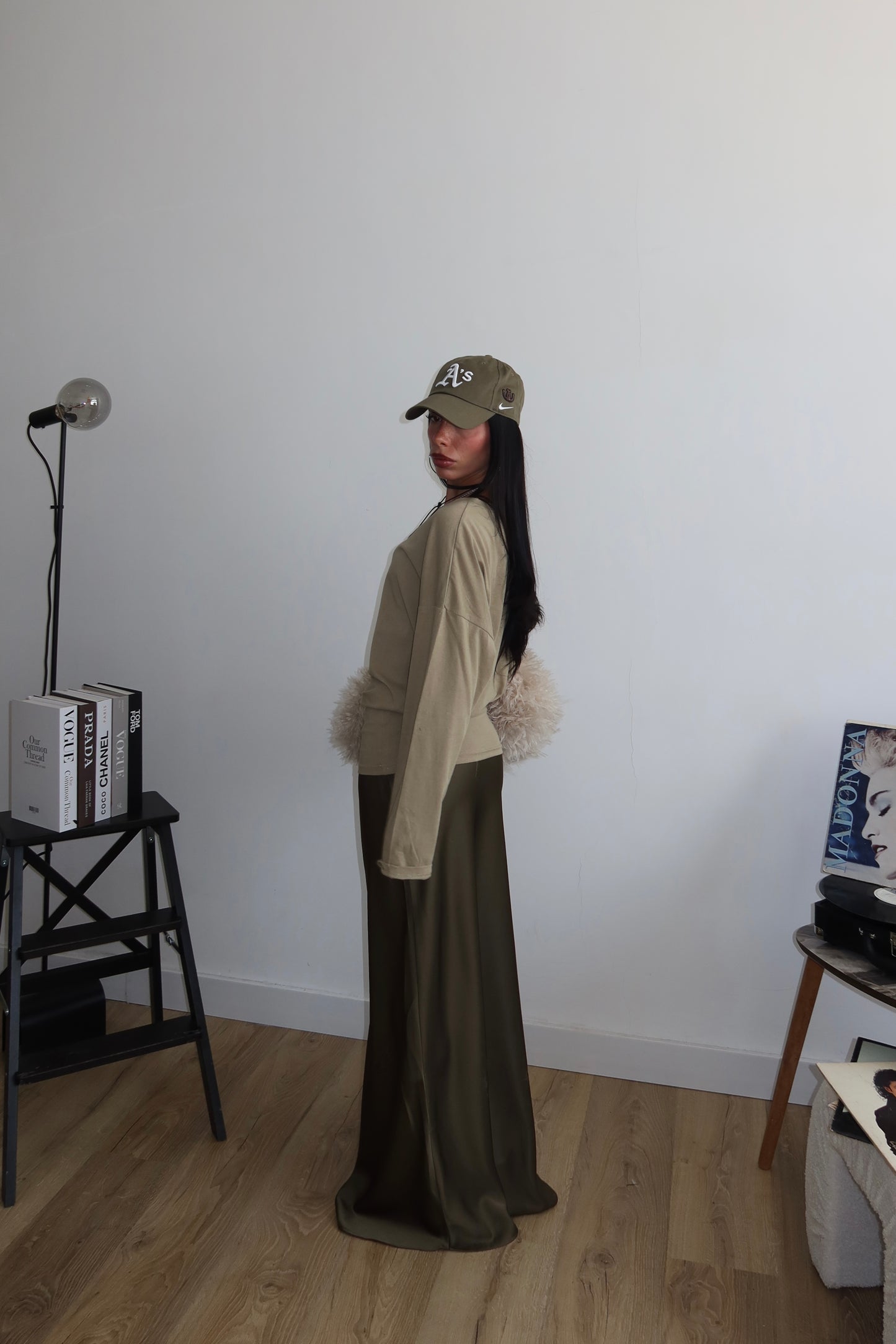 Longuette IN RASO verde militare