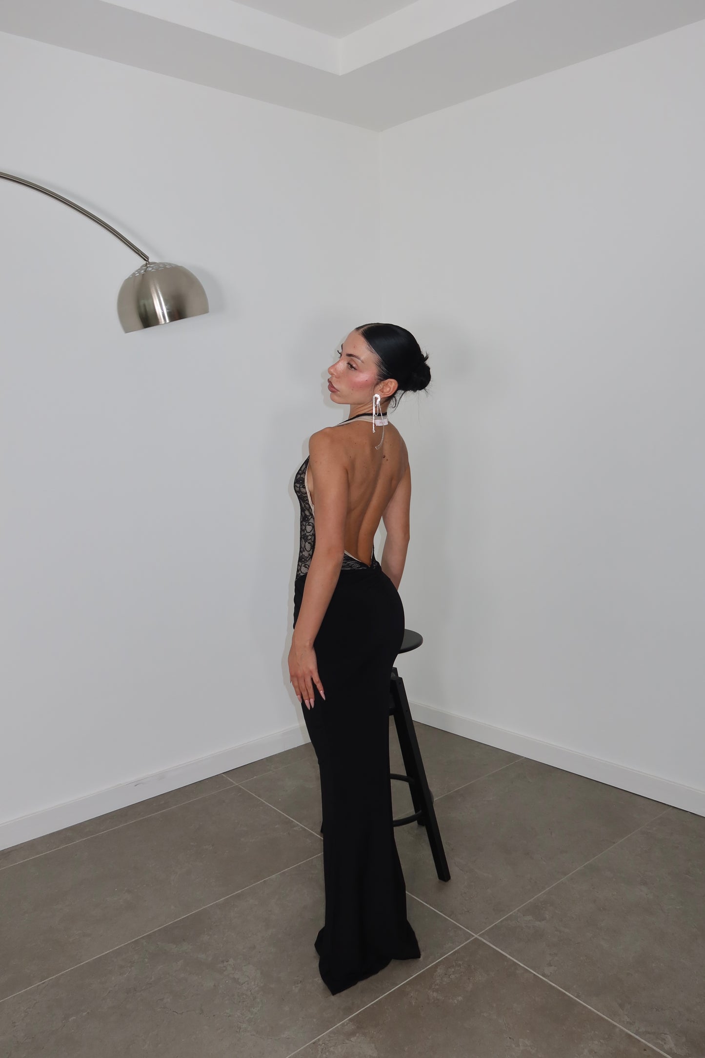 LongDress BARBADOS nero/nude