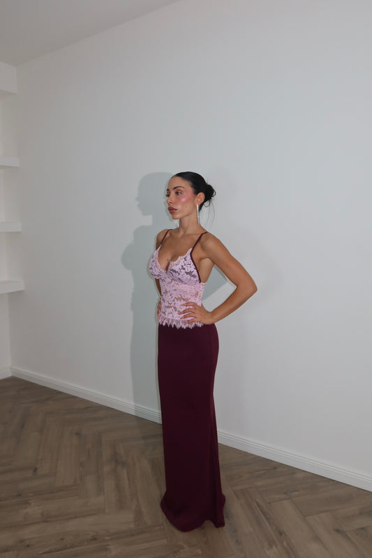 LongDress PARK burgundy/pink