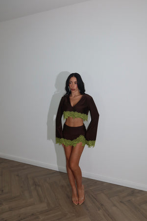 Cordset LUCKY choco/verde