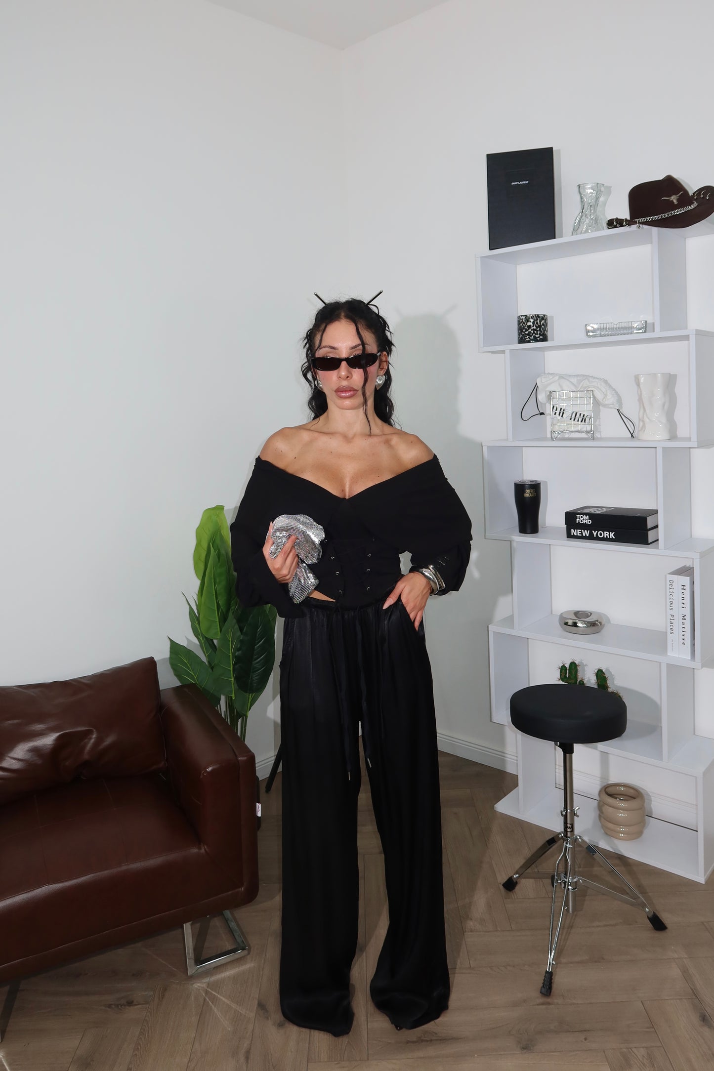 Pants SATIN nero