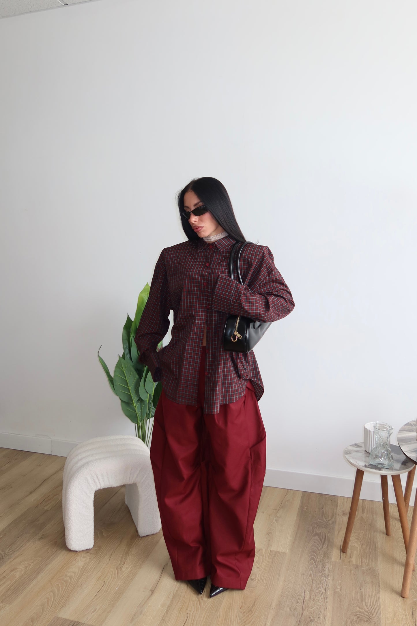 Pants MEGA BALLOON bordeaux