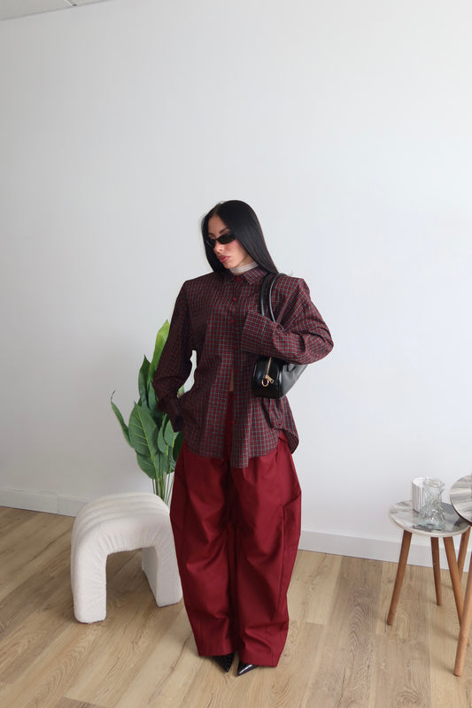 Pants MEGA BALLOON bordeaux