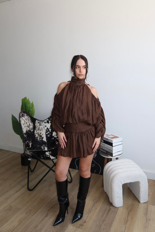 MiniDress ELEGANZA choco