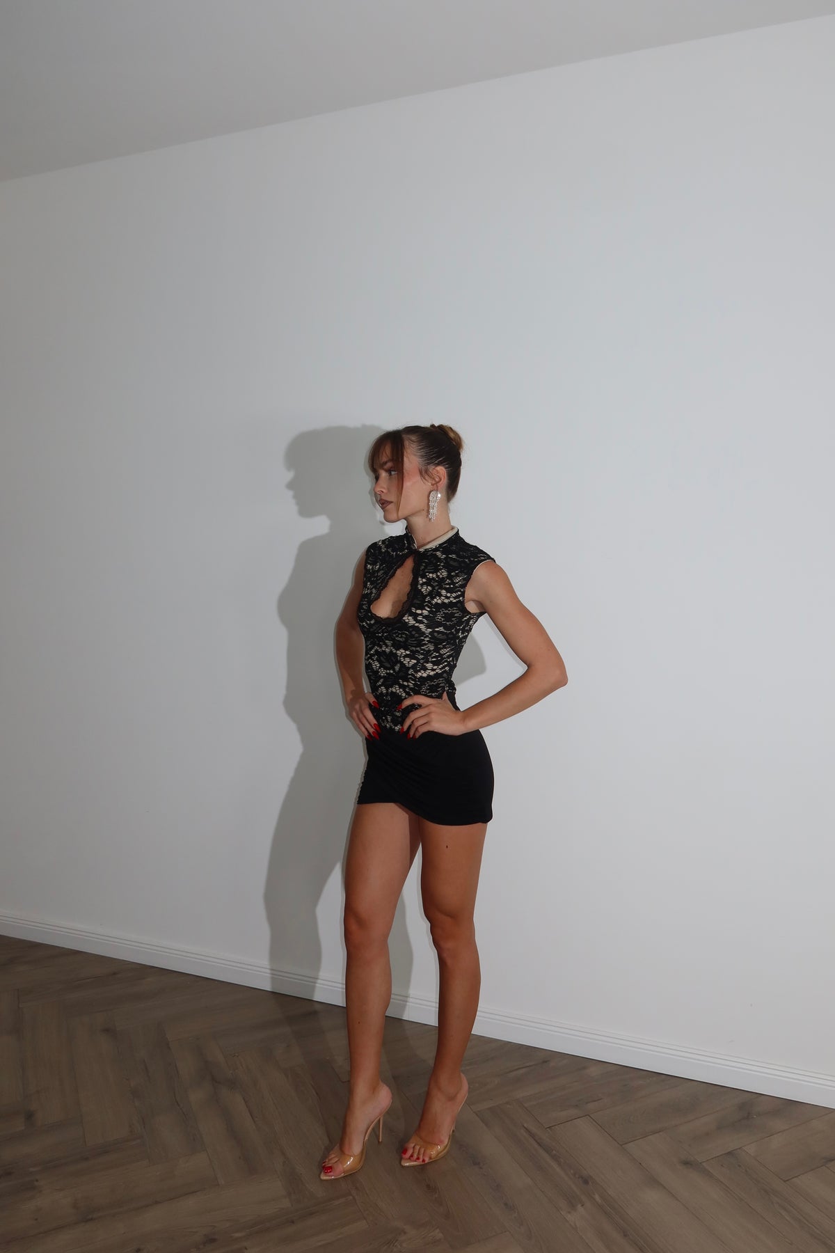MiniDress ROUND nero/nude