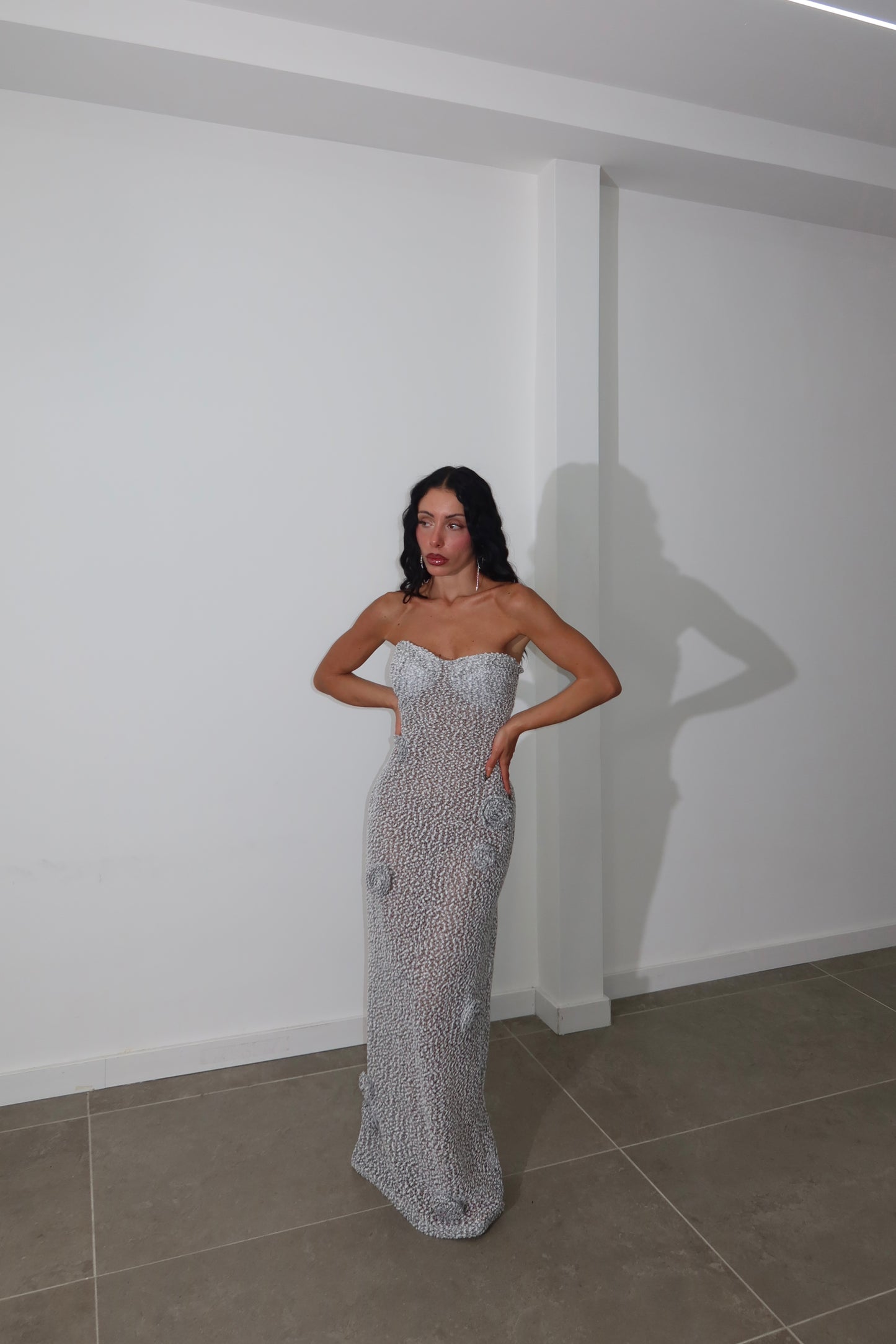 LongDress ROSES bianco